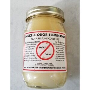 Vintage smoke and odor control candle in mason jar nos North Carolina mtn candle